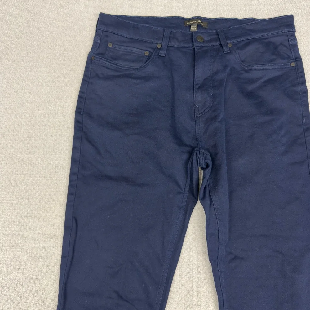 Banana Republic Pants Mens 34x34 Navy Blue Slim Fit Chino Business Casual Twill